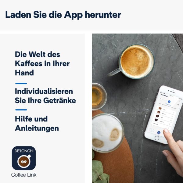 De'Longhi PrimaDonna Soul Perfetto mit Touchscreen-Display - bereitet automatisch 18 verschiedene Heißgetränke zu – Bild 7