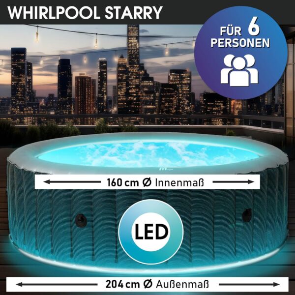 MSpa INTEX: Whirlpool aufblasbar mit LED-Beleuchtung für 6 Personen Ø204x70cm – Bild 9